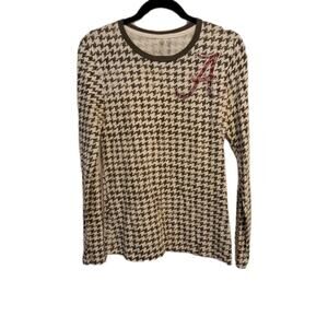 My U houndstooth top Alabama A rhinestones long sleeves Medium M